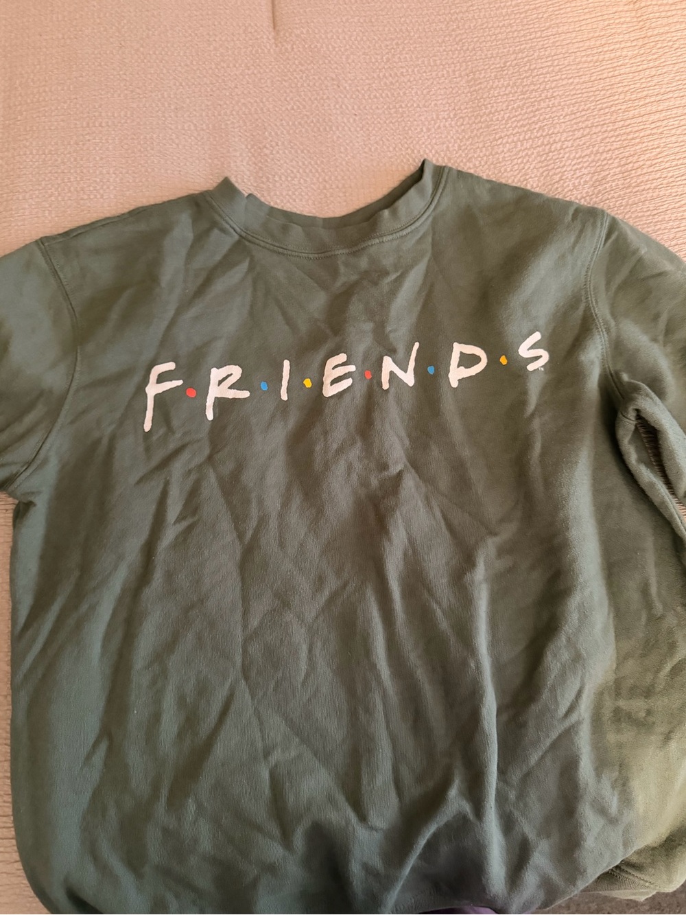 FRIENDS Olive Green Kids Sweatshirt with Color Dot Accents